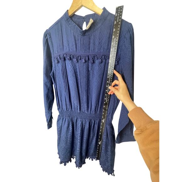 Sea New York Women's Boho Dress Size 8 Silk Blend Crochet Pom Pom Detail - Picture 12 of 16